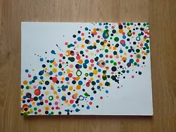 Buy Original Acrylic Pour Abstract Art Blob Painting Canvas Multi Coloured Rainbow  • 12£