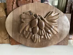 Buy Hand Carved Berries In Walnut Picture Wall Decor • 38£