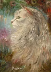 Buy 19th Century Portrait White British Longhair Cat Louis William WAIN (1860-1939) • 2,320£