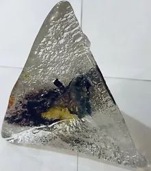 Buy Guy Martin’08 Signed Glass Abstract Irregular Pyramid Art Sculpture 7”x7.5”x3.5” • 1,181.24£