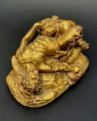 Buy Erotic Sculpture Gilded Terracotta Nineteenth Century Satyr And His Muse • 984.37£