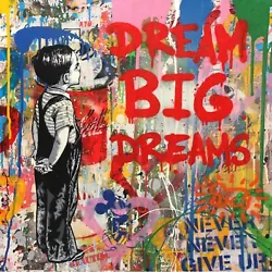Buy Exhibit! Big Dream Banksy Tribute 90x90cm Gallery Print/Pop Art • 154.41£