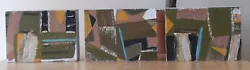 Buy Original  Paintings Oil On Wood Geometric Triptych Abstract Landscape • 55£