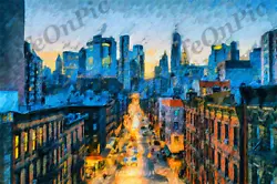 Buy Digital Picture Photo, Wallpaper Background NewYork Downtown Cityscape, PNG File • 1.32£