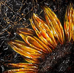 Buy Original Oil Painting Sunflower Fine Art Abstract Flower Artwork By Ginna Paola • 49.61£
