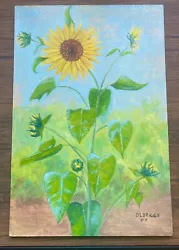 Buy Original Oil On Board Unframed Painting Of Sunflowers, Signed, Gallery Wall, • 14.99£