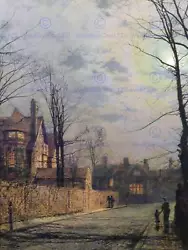 Buy John Atkinson Grimshaw Paintings Moonlit Street Scene Art Painting Print 1613om • 10.99£
