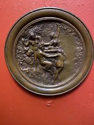 Buy Antique Bronze Satyr And Nymphs Erotic Plaque After Bouguereau Painting Paganism • 629.37£
