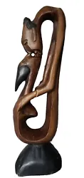 Buy Vintage African Carved Brown Wooden Large Heavy Sculpture Of A Kissing Couple  • 59.99£