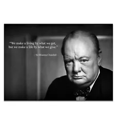 Buy Winston Churchill Inspiration Quote Make A Life Picture UK Prime Minister Poster • 2.59£