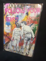 Buy Banksy Art  Follow Your Heart  Abstract Art UV METAL PLAQUE Poster • 12.95£