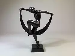 Buy Art Deco Bronze Naked Figure Of Dancer With Scarf Max Le Verrier • 130£