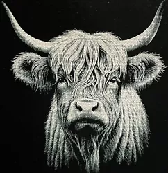 Buy Highland Cow Canvas Wall Art, Laser Engraved Picture On Canvas • 12.50£