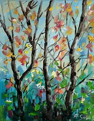Buy Birches Grove Landscape  Oil Painting Impressionist Collectable • 33.62£