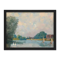 Buy Alfred Sisley The Thames At Hampton Court Painting Framed Wall Art Print 18X24 • 31.99£