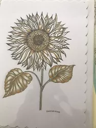 Buy Card Off Sunflower Original Coloured Pencil And Paint Picture Drawn By Deborah  • 1.59£