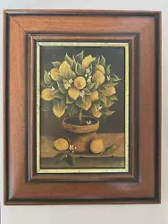 Buy Vintage Lemon Tree Still Life Painting Flowers Wooden Frame Signed CC • 34.99£