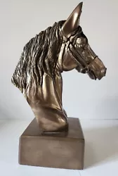 Buy Vintage Bronze Look Finish Horse Head Sculpture Bookend On Bronze Finish Base • 26.54£