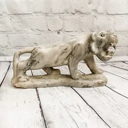 Buy Vtg Marble Stone 10  Jaguar Panther Carved Sculpture Statue Grey Cat Cougar Read • 53.91£