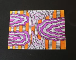 Buy Bright Orange Pink Purple Original ACEO Art Card Mixed Media Mini Artwork • 2.49£