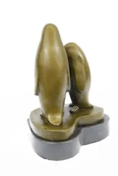 Buy Emperor Penguin Family Art Bronze Sculpture Statue Figure Figurine Animal Deco • 116.20£