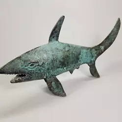Buy Antique Vintage Bronze Shark Shelf Sculpture Patina, Sea Fish Beach Marine 11x6  • 55.89£