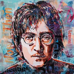 Buy John Lennon Pop Art Acrylic Painting: The Beatles Gift For Music Lovers • 3,900£