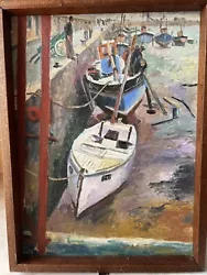 Buy MARJORIE MORT Boat Repairs Newlyn Original Painting Cornish Art Cornwall Artist • 149£