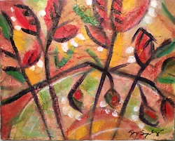 Buy Gay Seydlitz 2020 Mixed Media Floral Painting 9 7/8  X 7 15/16  Signed Original • 23.98£