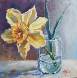 Buy Daffodil Painting Original Bouquet Abstract Spring Flower Artwork Floral • 71.32£
