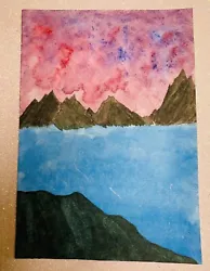 Buy Original Handmade Watercolour Painting. Tranquil Mountains. • 2.99£