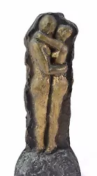 Buy Midcentury Bronze Abstract Sculpture Nude Couple Embracing Milton Fink Chicago • 469.21£