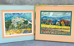 Buy Lot 2 French Alps Fauvist Watercolor Painting Signed Fall Landscape France Art • 1,433.98£