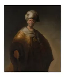Buy REMBRANDT Man In A Turban Portrait 1600's PREMIUM Print Poster 17x20 In. • 19.84£