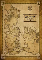 Buy A3 Game Of Thrones Houses Map Westeros/WORLD MAP POSTER PRINT - BUY2GET1FREE • 6.99£