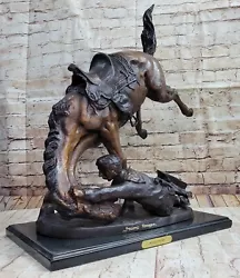 Buy Bronze Sculpture Statue SALE Signed Frederic Remington Large Wicked Pony Art • 631.37£