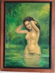 Buy Antique Nude Painting Woman Oil On Canvas. • 85£