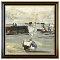 Buy Guy Toubon Large Original Nautical Oil Painting On Canvas Signed Sailboat Art • 3,067.29£