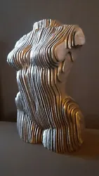 Buy Unique Metal Torso Female Sculpture Man Cave Abstract Face Bust Torso Decor Art • 400£