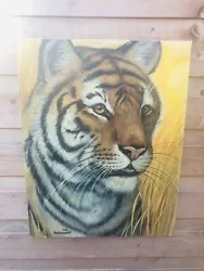 Buy TIGER BIG CAT WILDLIFE 14x18 Inches Original Acrylic Painting Pre-owned • 32.99£