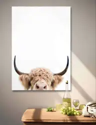 Buy The Peeking Highland Cow Printed Canvas Wall Art Picture - 1X2381995 • 146.78£