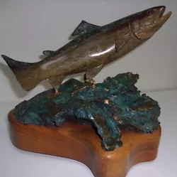 Buy Bronze Trout Sculpture Kenneth M Scott  Redsize Rise   Doc Of Authenticity 6/75 • 899.87£