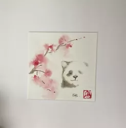 Buy Original Chinese New Year Artwork By Sungy Cherry Blossom And Panda Watercolour • 15£
