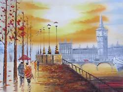 Buy London Cityscape Large Oil Painting Canvas England City British Contemporary Art • 24.95£