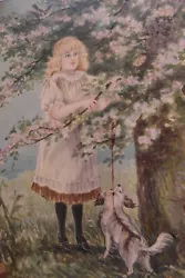 Buy Watercolour Of Girl By Apple Tree By N.C Bishop Culpeper. • 9£