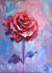 Buy Red Rose Painting Modern Floral Vibrant Impressionistic Flower Garden Art • 165.37£