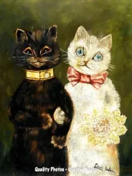 Buy Cat Bride And Groom 8.5x11  Photo Print Louis Wain Animal Wedding Painting MEOW! • 7.93£