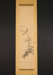 Buy Sh9122 Hanging Scroll  Bird On A Branch  By Nakabayashi Chikudo (Late Edo Era) • 47.80£