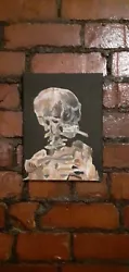 Buy Hand Painted Copy Van Gogh Skeleton With Cigarette • 10£