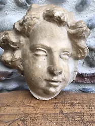 Buy Very Pretty Sculpture Head Angel Putti Antique Plaster Cast Patinated Xixth Deco • 238.18£